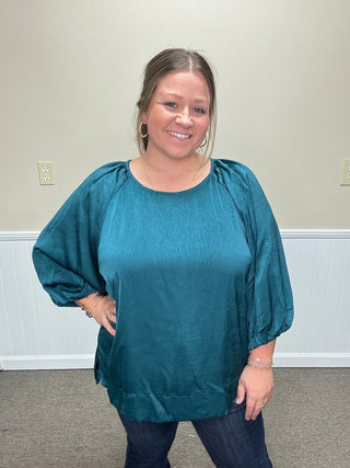 Umgee Crinkled Satin Top FINAL SALE