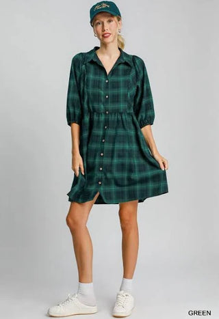 Umgee Favorite Plaid Mini Dress